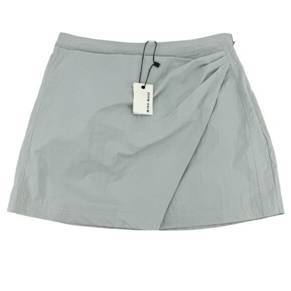NEW WITH TAGS Miou Muse Abstract Mini Skirt Light Green Women's Size Large